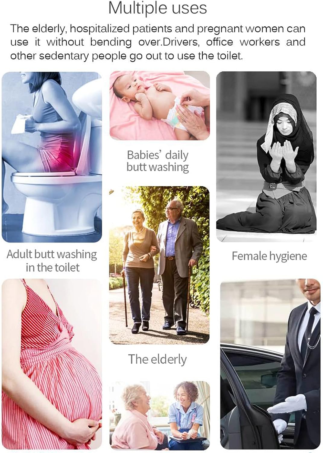 Portable Electric Travel Bidet – Rechargeable Handheld Personal Sprayer (2.3L Tank, 2-Speed Pressure)