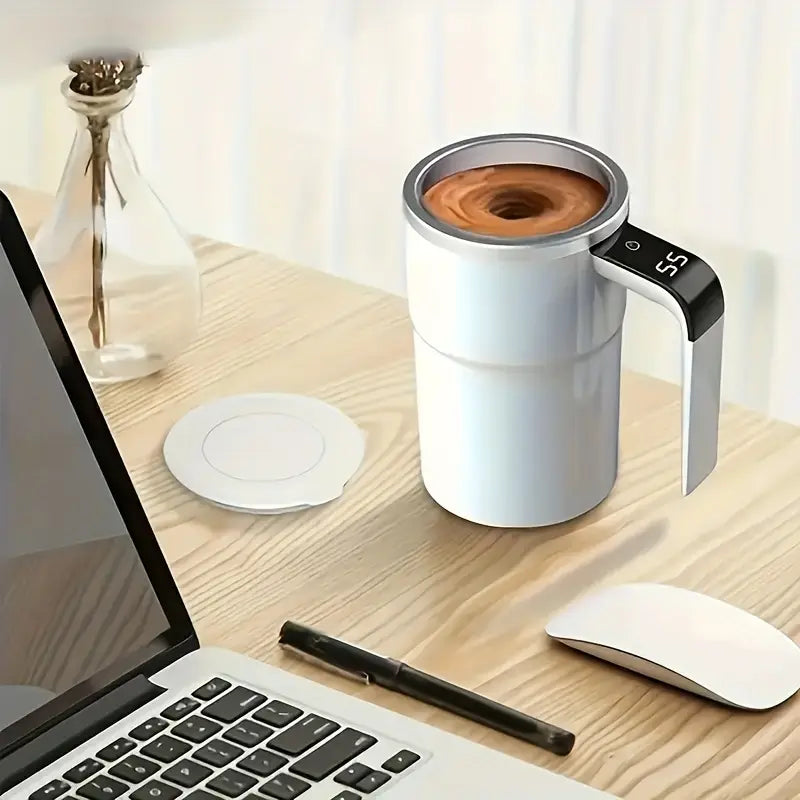 Smart Self-Stirring Coffee Mug – USB Rechargeable Stainless Steel Cup with Magnetic Mixer