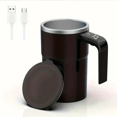 Smart Self-Stirring Coffee Mug – USB Rechargeable Stainless Steel Cup with Magnetic Mixer