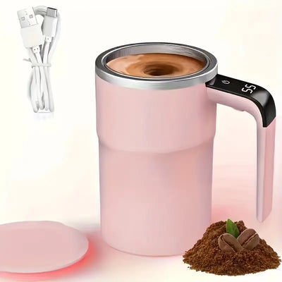Smart Self-Stirring Coffee Mug – USB Rechargeable Stainless Steel Cup with Magnetic Mixer
