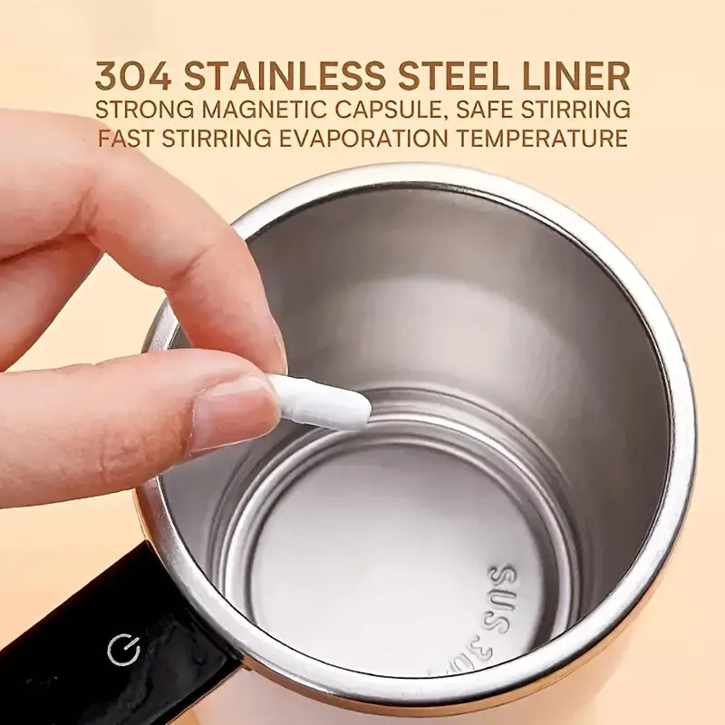 Smart Self-Stirring Coffee Mug – USB Rechargeable Stainless Steel Cup with Magnetic Mixer