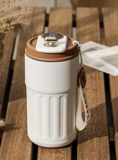 Portable Coffee Mug – Stainless Steel Thermos with Smart LED Temperature Display (450ml)